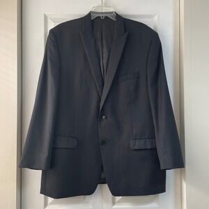Calvin Klein Men's Black Pinstripe Two Button Blazer Jacket - Size 48R‎